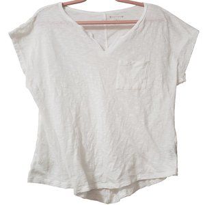 Architect White Notched Neck Pocket T-shirt